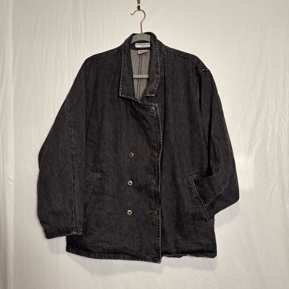 Guess Marciano Vintage Black Denim Jacket Made in USA